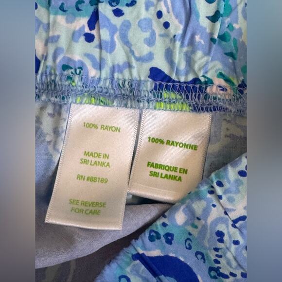 LILLY PULITZER Bal Harbour Palazzo Pull-on Pants Blue Current Sea XS - Picture 4 of 6